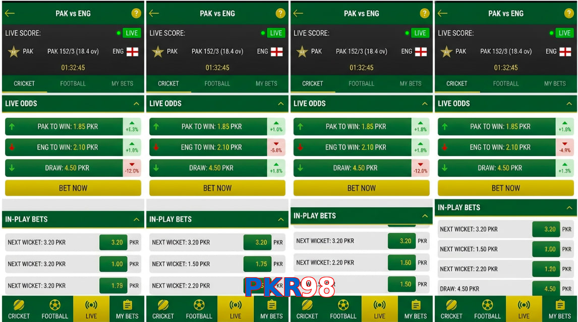 Game list for PKR98 bet section