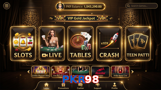 Main screen of PKR98 casino page for PK players